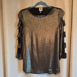 Anne Klein Shimmering Black Top